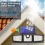 Wireless LED Solar Motion Sensor Lights Outdoor,3 Head Motion Sensor Lights,Lights Outdoor Spotlights 360°，IP65 Waterproof, Illumination for Yard Patio Garage Entryway Front Door (2-Pack)