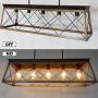 Lobolighting 5-Lights Kitchen Island Light Farmhouse Linear Pendant Lighting for Dining Room Table Chandelier Ceiling Hanging Light Fixture