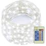Decute 99 Feet 300 LED Cool White Fairy Christmas String Lights Dimmable with Remote Control, UL Listed Copper String Lights for Party Wedding Bedroom Christmas Tree