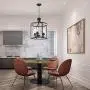 VINLUZ Industrial Pendant Lighting Black 3-Light Kitchen Island Chandeliers Modern with Clear Glass Shade, Foyer Farmhouse Lighting Fixture Ceiling Hanging for Dining Room Entryway