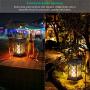TomCare Solar Lights Outdoor Flickering Flame Metal Solar Lantern Outdoor Hanging Decorative Lanterns Heavy Duty Waterproof Umbrella Decorations Lighting for Patio Garden Deck Yard, 2 Pack