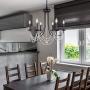 Wellmet Black Farmhouse Chandeliers for Dining Room Kitchen Island Lighting Hanging Fixture 6 Arms, 6-Light Chandeliers,Classic Candle Ceiling Pendant Light Fixture, 28 inches Diameter