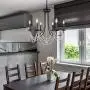 Wellmet Black Farmhouse Chandeliers for Dining Room Kitchen Island Lighting Hanging Fixture 6 Arms, 6-Light Chandeliers,Classic Candle Ceiling Pendant Light Fixture, 28 inches Diameter
