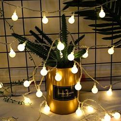 ZIMINGU LED Ball String Lights, 33FT 80LEDs Globe Waterproof Fairy String Lights USB Powered, Decorations for Indoor Party Wedding Christmas Bedroom Patio Tree Garden, Warm White