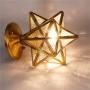 Modo Lighting Moravian Star Light Fixture Seeded Glass Flush Mount Ceiling Light Antique Brass Ceiling Lamp for Living Dining Room Porch Entry E26, 1 Light