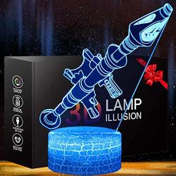 Rocket Launcher LED Night Lamps Battle 3D Mood Light 7 Color Changing Bedroom Home Decor Kids Gifts 