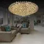 ONEKISS Crystal Chandelier Lights, Modern Raindrop Ceiling Light Fixture for Dining Room Bedroom Living Room, Luxury K9 Crystal Round Chrome Finish Pendant Chandelier Lighting 31'' (Silver)