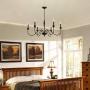 Ganeed 6-Light Farmhouse Chandeliers Black Classic Candle Ceiling Pendant Light Fixture Rustic Ceiling Chandelier for Foyer,Living Room,Kitchen Island,Dining Room