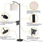 Lifeholder Floor Lamp, Modern Standing Lamp Built-in 5V/2A USB Port and 2-Prong AC Outlet, Tall USB Floor Lamp with Phone Stand, LED Floor Lamps for Bedroom,Living Room,Office