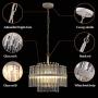 Q&S Modern Crystal Chandelier, Luxury Glass Chandeliers,4 Lights,17 inch,Oak White Metal Pendant Lighting Fixture for Dining Room, Kitchen Island, Living Room. Q&S Modern Crystal Chandelier, Luxury Glass Chandeliers,4 Lights,17 inch,Oak White Metal Pendant Lighting Fixture for Dining Room, Kitchen Island, Living Room.