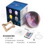 SEGOAL Moon Lamp Moon Light Kids Night Light Galaxy Lamp 16 Colors LED 5.9 Inch 3D Star Lamp with Wood Stand, Touch & Remote Control & USB Rechargeable Baby Light