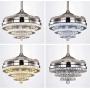 Sweety House 42''Luxury Crystal Ceiling Fan Chandelier with Remote Control LED Lights and Three-Speed Stealth Fan Blade Silent Motor Lighting Chandelier (42 inches-Style 1) (42''Modern Crystal)