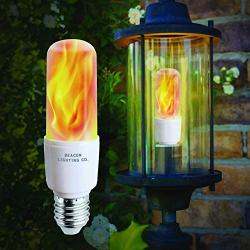 Flickering LED Flame Light Bulbs - E26 LED Bulb with Gravity Sensor Flame Night Bulb for Home Hotel Bar Party Decoration