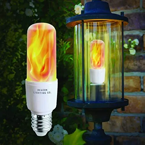 Flickering LED Flame Light Bulbs - E26 LED Bulb with Gravity Sensor Flame Night Bulb for Home Hotel Bar Party Decoration