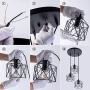 VILUXY Industrial 3-Light Pendant Lighting, with Black Metal Cage Shade, Adjustable Pendant Light for Kitchen Living Room Bedroom Hallway or Bar
