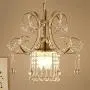 BAYCHEER Swirling Chandelier Victorian Iron 3 Lights Lamp with Draping Crystal Drops Pendant Antique Gold Bell Dining Table Ceiling Hanging Light for Kitchen Island Dining Room Bathroom Bar