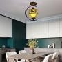 LITFAD Lodge Style Ceiling Lamp 110V-120V Deer Pattern Square Semi Flush Mount Ceiling Light with Wrought Iron Arm, Up Lighting LED Pendant Lighting for Dining Room Bedroom Corridor