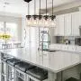 PUZHI HOME Mason Jar Pendant Lights, 5-Light Farmhouse Kitchen Island Light Rustic Chandelier Barn Pendant Lighting Ceiling Lamp for Kitchen Farm Barn Diningroom