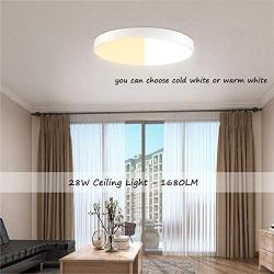 28W Dimmable LED Ceiling Light, 3000K-6000K Remote Control, 1680LM Surface Mount Ceiling Light Fixture, 15.8IN / 40CM Round Panel Led Light, Indoor Lamp for Living Room, Bedroom, Hallway, by Dorforeen