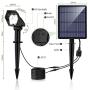 Solar Lights Outdoor, Solar Landscape spotlights 10 LED Solar Lights, 2-in-1 Waterproof Adjustable Solar Powered Wall Lights for Yard Garden Driveway Porch Walkway Pool Patio ( 2 Pack) (Multi-Color)