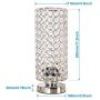 ZEEFO Crystal Table Lamp, Nightstand Decorative Room Desk Lamp, Night Light Lamp, Table Lamps for Bedroom, Living Room, Kitchen, Dining Room (Silver)