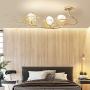 LITFAD 3 Lights Egg Hanging Chandelier Creative LED Hanging Ceiling Light Fixture Modern Milk Glass Pendant Lamp with Metal Nest for for Living Room Bedroom Restaurant Cafe