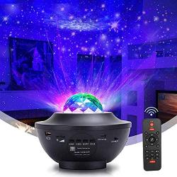 INST Star Light Projector for Bedroom Game Rooms, USB Star Light w/LED Star Night Light Projector for Kids, Ocean Wave Star, Built-in Music Player, Gift for All Ages