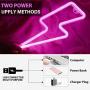 TURNMEON Neon Lights Signs for Wall Decor Lightting Bolt Light Valentines Day Decoration, Usb or Battery Led Light up Signs Valentines Gifts for Bedroom Birthday Party Indoor Decoration(Pink)