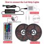 LED Strip Lights, 32.8ft 5050 RGB Color Changing LED Lights Strip with 44-Key IR Remote Controller, Strong 3M Adhesive and 12V Safety Power Supply, Ideal for Home Bedroom and Holiday Decoration