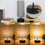 xydled Touch Control Table Lamp with USB Charging Port 3-Way Dimmable Modern Bedside Lamps Gray Linen Nightstand Lights for Bedroom Living Room,Office ST64 E26 LED Bulb Included(Set of 2)