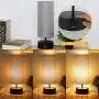 xydled Touch Control Table Lamp with USB Charging Port 3-Way Dimmable Modern Bedside Lamps Gray Linen Nightstand Lights for Bedroom Living Room,Office ST64 E26 LED Bulb Included(Set of 2)