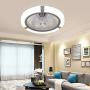 Modern Simple Round Ceiling Fan Lamp with Remote Control Dimmable Three-color Dimming White Hanging Installation Dining Room Kitchen Bedroom Ceiling Lamp Lighting Fixture Ceiling Chandelier