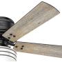 HUNTER 55080 Cedar Key Indoor / Outdoor with LED Light and Remote Control, 52'', Matte Black