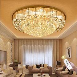 Sky Demons Crystal Ceiling Light K9 Crystal Chandelier LED Ceiling Light, Built-in Modern Chandelier Installation, Bar Living Room Dining Room Bedroom Lamp (Diameter 31.5 Inches)