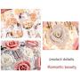 Romantic Ceramic Pink Rose Chandelier, Round Crystal Ceiling Lamp Lighting Fixture for Living Room, Bedroom, Dining Room Decoration, E14 Bulb Not Included
