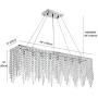7PM Rectangular Chandelier Crystals Luxury Hanging Pendant Light for Dining Room Kitchen Island 7PM Rectangular Chandelier Crystals Luxury Hanging Pendant Light for Dining Room Kitchen Island