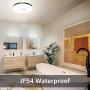 Olafus LED Ceiling Light IP54 Waterproof, 1600LM Round Bathroom Light, 4000K Daylight 18W(120W Equivalent) Mount Flush Ceiling Lamp 9 Inch for Kitchen, Bedroom, Livingroom, Hallway, Non Dimmable