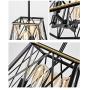 Trongee Farmhouse Pendant Lighting Fixture, Metal Frame Geometric Hanging Light for Kitchen Island, Dining Room, Bedroom, Living Room, Dining Room, , Loft, Restaurant, 4 Lights