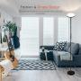 LED Floor Lamps for Living Room, Tall Torchiere Floor Lamps, Stepless Dimmable Modern Pole Reading Standing Lamp with Remote & Touch Control for Offices Bedroom （Black)