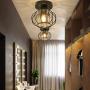 YLONG-ZS Semi Flush Mount Ceiling Light Fixture for Farmhouse Kitchen, Hallway, Porch, Black Rustic Industrial Style, Ceiling Light Covers