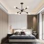 Sputnik Chandeliers 6 Lights Modern Pendant Lighting Industrial Vintage Ceiling Light Fixture for Bedroom Bathroom Kitchen Livingroom Dining Room, Black