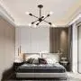 Sputnik Chandeliers 6 Lights Modern Pendant Lighting Industrial Vintage Ceiling Light Fixture for Bedroom Bathroom Kitchen Livingroom Dining Room, Black