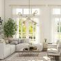 KSANA Brass Chandelier, 8-Light Modern Brass Pendant Ceiling Light Fixture for Kitchen Island, Dining Room, Living Room, Foyer Lighting