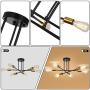 6-Light Semi Flush Mount Ceiling Light,Black Sputnik Chandelier Lighting Ceiling Light Fixture for Kitchen Dining Room Living Room Bedroom