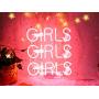 Neon Signs Girls, Pink Neon Girls Girls Girls Signs, Neon Wall Sign Light, Hanging Neon Lights, Custom Neon Words Real Neon for Wall Bedroom Room Decor Bar for Party Christmas Holiday Decoration Sign