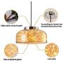 Gaze Industrial Pendant Light Amber Plated Glass Island Pendant Light Bell Shade Bulb Pendant Light for Kitchen Living & Dining Room (1 Pack)