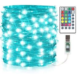 GDEALER 33Ft 100Led Fairy Lights 16 Colors 8 Modes USB Plug in String Lights Christmas Lights with Remote Multi Color Changing Twinkle Firefly Lights for Christmas Decor Bedroom Wedding Party