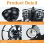 DLLT 20In Caged Ceiling Fan with Light, 3 Speeds Adjustable, Ceiling Fan Lights with Remote, Industrial Ceiling Fans for Living Room, Bedroom, Kitchen, 4xE26 Bulb Base, Black (No Bulb)