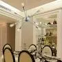 SGLfarmty Sputnik Chandeliers Mid Century Morden Ceiling Light Fixture for Flat or Sloped Ceiling Bar Dining Room 8 Lights (Satin Nickel)
