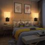 Wall Lamp 7 inch, Wall Lamp with Plug in Cord, Plug in Wall Sconce with 2 USB Port, Dimmable Wall Sconces with Fabric Linen Shade and Swing Arm, Sconces Wall Lighting Perfect for Bedroom Reading Room